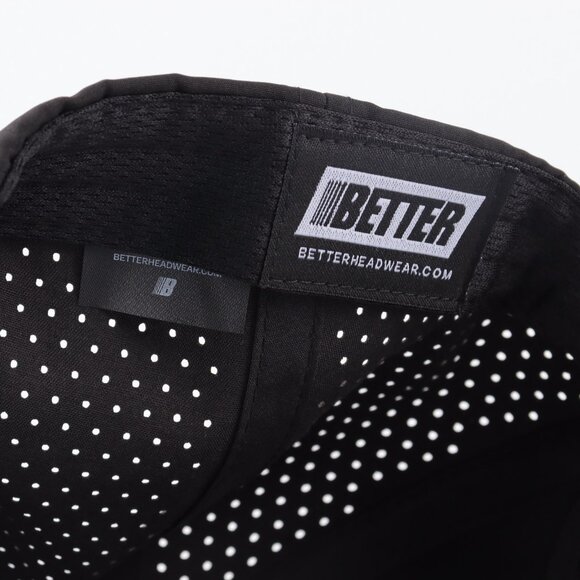 Blank 5 Panel Performance Structured Hats- 12 pack in Color Black - Picture 6 of 8